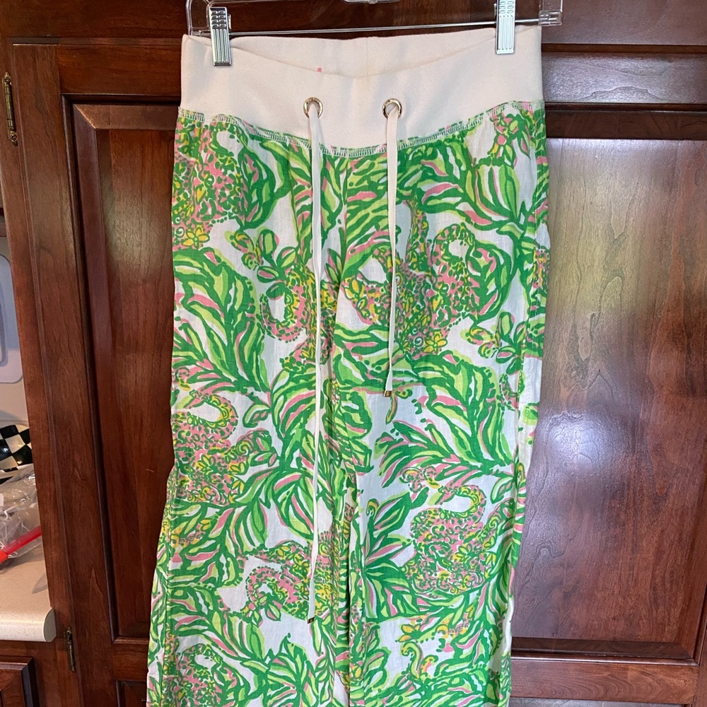 Lilly Pulitzer wide leg linen pants size small